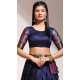 Lichi Silk Thread Work Traditional Wear Lehenga Choli In Navy Blue - 10625195112