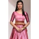 Pink Lichi Silk Zari Work Traditional Wear Lehenga Choli - 10626195113