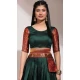 Green Lichi Silk Zari Work Traditional Wear Lehenga Choli - 10626195114