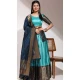 Firozi Blue Lichi Silk Zari Work Traditional Wear Lehenga Choli - 10626195116