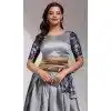 Lichi Silk Weaving Work Party Wear Plus Size Lehenga Choli In Grey - 10629195127