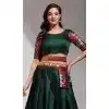 Lichi Silk Weaving Work Party Wear Plus Size Lehenga Choli In Green - 10629195128