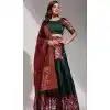 Lichi Silk Weaving Work Party Wear Plus Size Lehenga Choli In Green - 10629195128