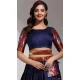 Lichi Silk Weaving Work Party Wear Lehenga Choli In Navy Blue - 10629195130