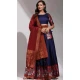 Lichi Silk Weaving Work Party Wear Lehenga Choli In Navy Blue - 10629195130