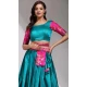Lichi Silk Weaving Work Party Wear Lehenga Choli In Firozi Blue- 10629195131