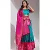 Lichi Silk Weaving Work Party Wear Plus Size Lehenga Choli In Firozi Blue- 10629195131