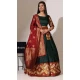 Green Lichi Silk Zari Work Treditional Wear Lehenga Choli - 10630195132