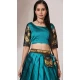 Firozi Blue Lichi Silk Zari Work Treditional Wear Lehenga Choli - 10630195134