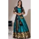 Firozi Blue Lichi Silk Zari Work Treditional Wear Lehenga Choli - 10630195134
