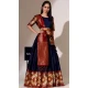 Navy Blue Lichi Silk Zari Work Treditional Wear Lehenga Choli - 10630195135