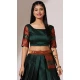 Lichi Silk Zari Work Party Wear Lehenga Choli In Green - 10644195220