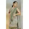 Weaving Silk Printed Party Wear Plus Size Saree In Light Green - 10735195746