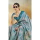 Weaving Silk Printed Party Wear Saree In Blue - 10735195750