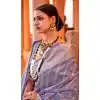 Purple Viscose Silk Printed Work Traditional Wear Plus Size Saree - 10737195759
