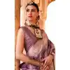 Purple And Violet Viscose Silk Printed Work Traditional Wear Plus Size Saree - 10737195764