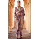 Purple And Violet Viscose Silk Printed Work Traditional Wear Saree - 10737195764