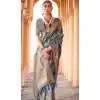 Viscose Silk Printed Work Traditional Wear Plus Size Saree In Sky Blue - 10737195766