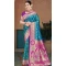 Rama Blue Silk Woven Work Traditional Wear Saree - 10880196805
