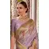Soft Silk Zari Work Traditional Wear Plus Size Saree In Lavender - 10881196808