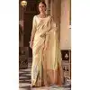Soft Silk Zari Work Traditional Wear Plus Size Saree In Light Yellow - 10881196809