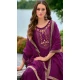 Purple Vichitra Silk Embroidered Readymade Salwar Suit - 10900196937