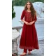 Red Vichitra Silk Embroidered Readymade Salwar Suit - 10900196938