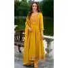 Yellow Vichitra Silk Embroidered Readymade Salwar Suit - 10900196940