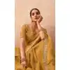 Mustard Art Silk Embroidered Party Wear Plus Size Saree - 10809196267