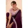 Purple Art Silk Embroidered Party Wear Plus Size Saree - 10809196268