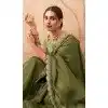 Mehendi Green Art Silk Embroidered Party Wear Plus Size Saree - 10809196269