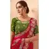 Red Art Silk Embroidered Party Wear Plus Size Saree - 10809196270