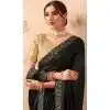 Black Art Silk Embroidered Party Wear Plus Size Saree - 10809196271