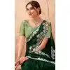 Green Art Silk Embroidered Party Wear Plus Size Saree - 10809196273