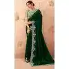 Green Art Silk Embroidered Party Wear Plus Size Saree - 10809196273