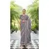 Lavender Organza Thread Work Designer Party Wear Plus Size Saree - 10814196300