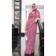 Mauve Chiffon Sequins Work Party Wear Saree - 10832196396