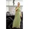 Pista Green Chiffon Sequins Work Party Wear Plus Size Saree - 10832196397