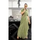 Pista Green Chiffon Sequins Work Party Wear Saree - 10832196397