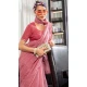 Pink Chiffon Sequins Work Party Wear Saree - 10832196400