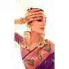 Violet Soft Silk Zari Work Traditional Wear Plus Size Saree - 10861196686