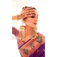 Violet Soft Silk Zari Work Traditional Wear Saree - 10861196686