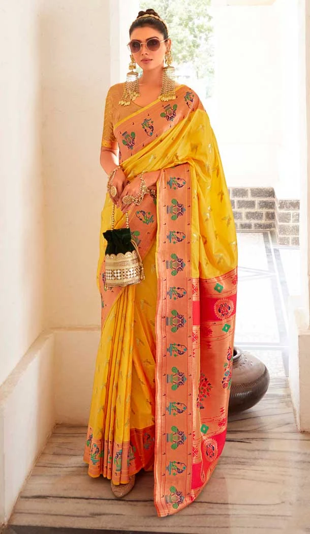 Yellow Soft Silk Zari Work Traditional Wear Saree - 10861196689 Yellow Soft Silk Zari Work Traditional Wear Saree - 10861196689