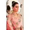 Peach Soft Silk Zari Work Traditional Wear Plus Size Saree - 10861196691