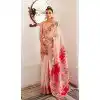 Peach Soft Silk Zari Work Traditional Wear Plus Size Saree - 10861196691
