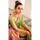 Parrot Green Soft Silk Zari Work Traditional Wear Saree - 10861196693