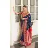 Blue Soft Silk Zari Work Traditional Wear Plus Size Saree - 10861196694