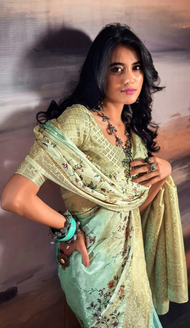 Pratistha Silk Weaving Work Party Wear Saree In Sky Blue - 10862196700