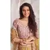Gold Tissue Sequins Work Wedding Wear Plus Size Lehenga Choli - 10892196870