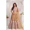 Gold Tissue Sequins Work Wedding Wear Plus Size Lehenga Choli - 10892196870